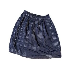 Pendleton Skirt Womens‎ 8 Navy Blue Polka Dot A-Line Pleated Pockets Knee Length